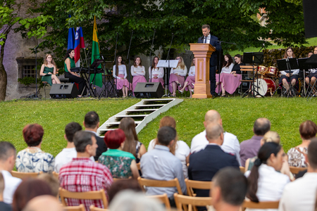 Govor župana Jureta Dolinarja. Foto: Tine Lisjak